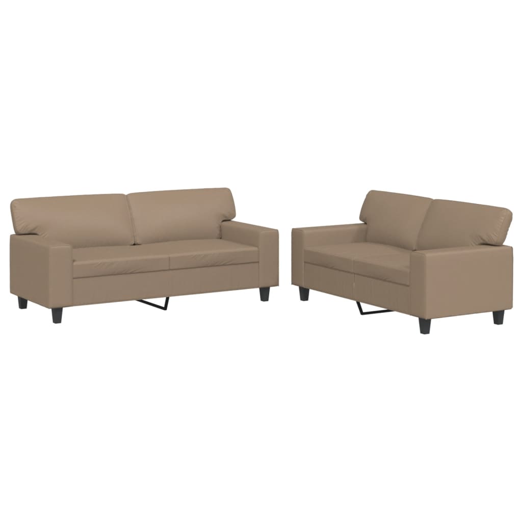 Set di Divani 2 pz Cappuccino in Similpelle | homemem39