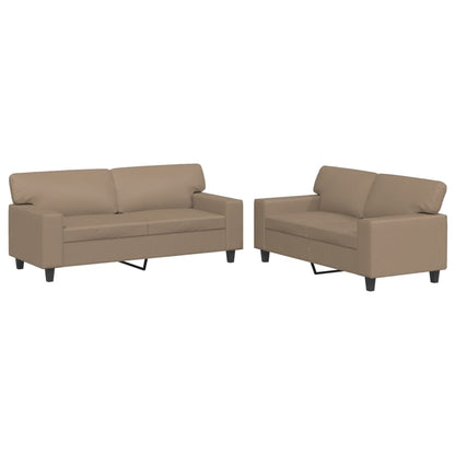 Set di Divani 2 pz Cappuccino in Similpelle | homemem39