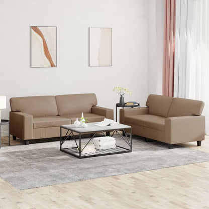 Set di Divani 2 pz Cappuccino in Similpelle - homemem39