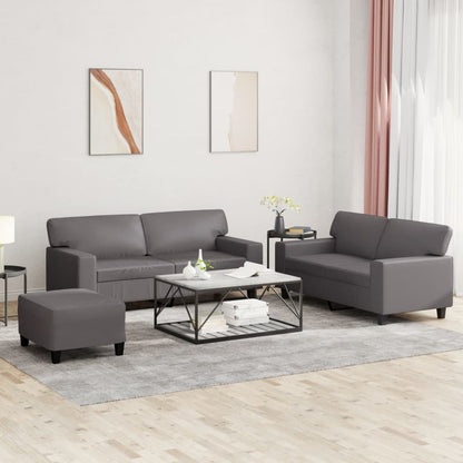 Set di Divani 3 pz Grigio in Similpelle | homemem39