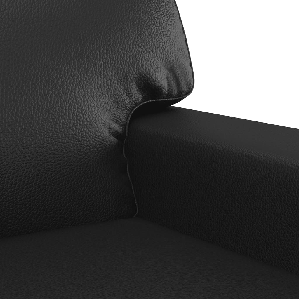 Set di Divani 2 pz con Cuscini Nero in Similpelle | homemem39
