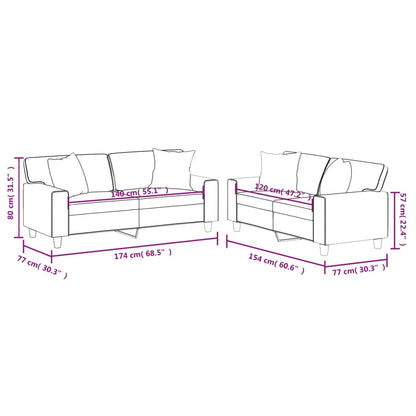 Set di Divani 2 pz con Cuscini Grigio in Similpelle | homemem39