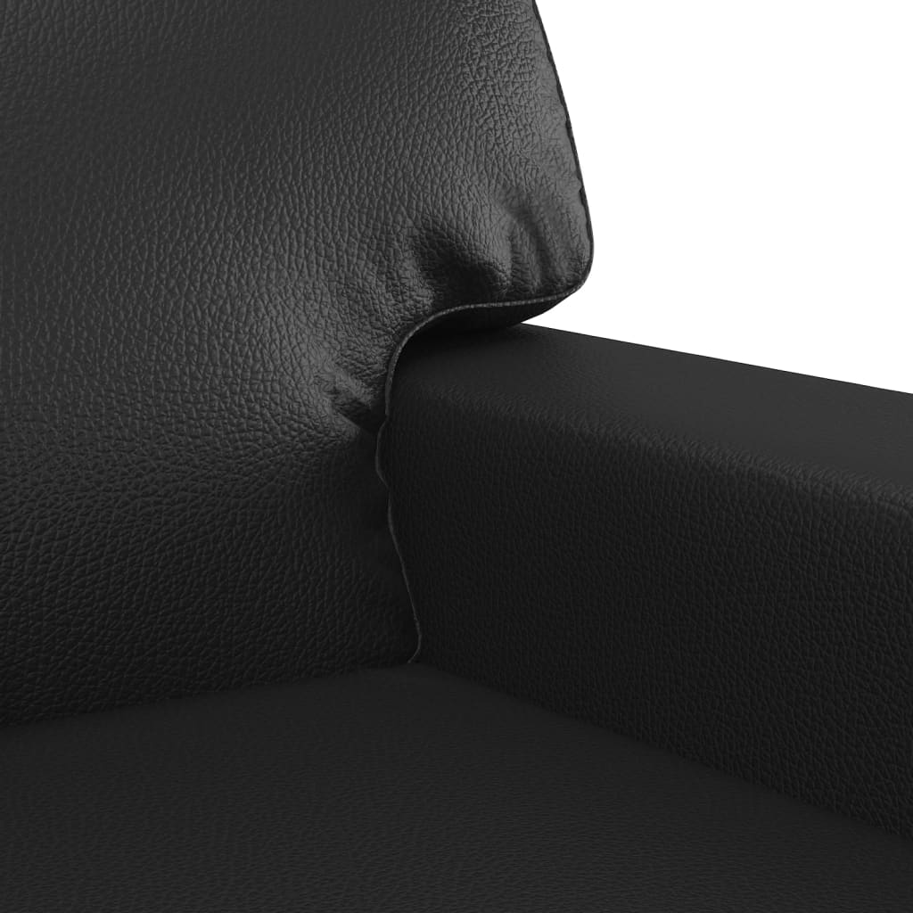 Set di Divani 3 pz con Cuscini Nero in Similpelle | homemem39