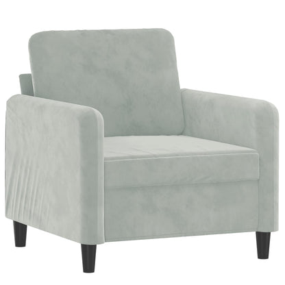 Set di Divani 3 pz Grigio Chiaro in Velluto - homemem39