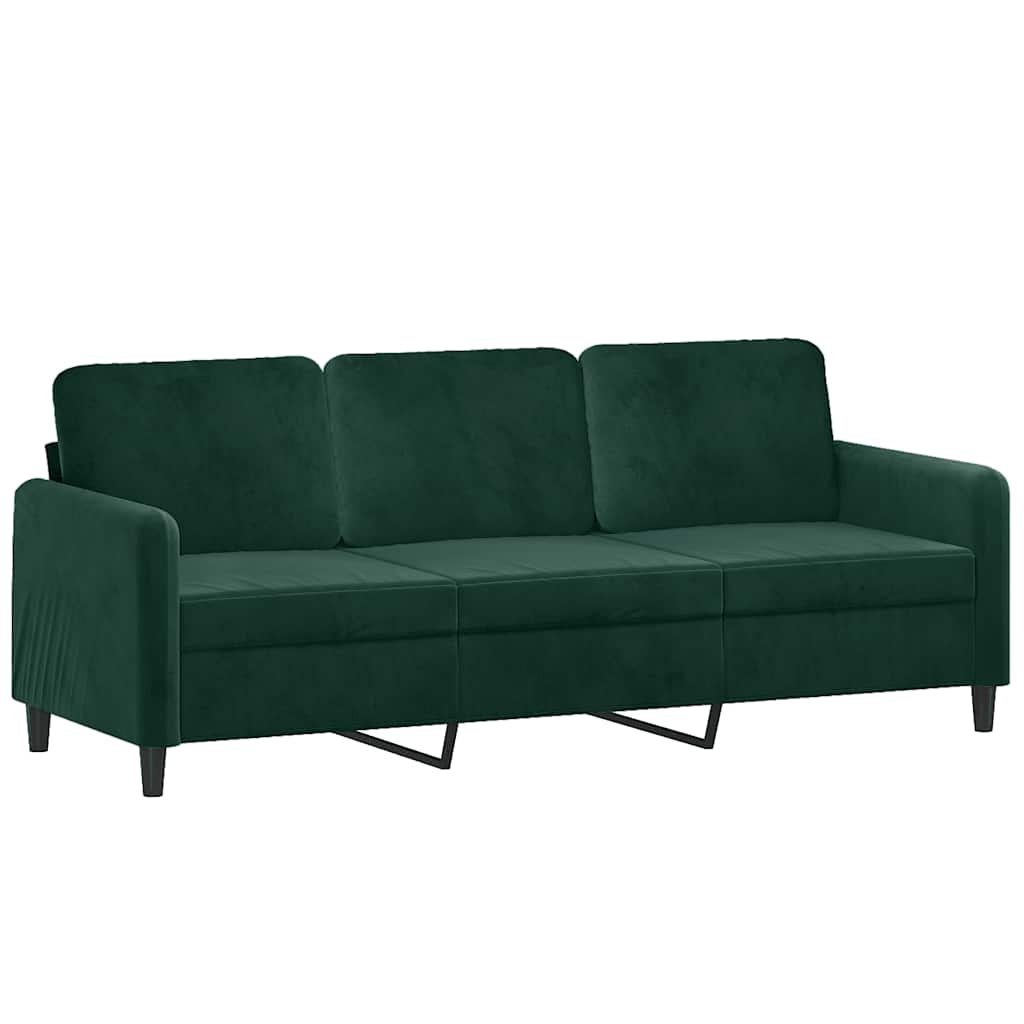 Set di Divani 3 pz Verde Scuro in Velluto | homemem39