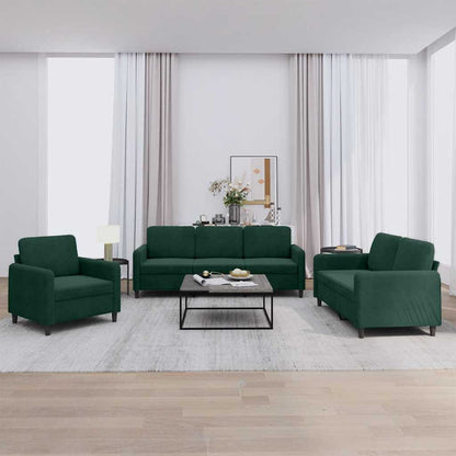 Set di Divani 3 pz Verde Scuro in Velluto | homemem39