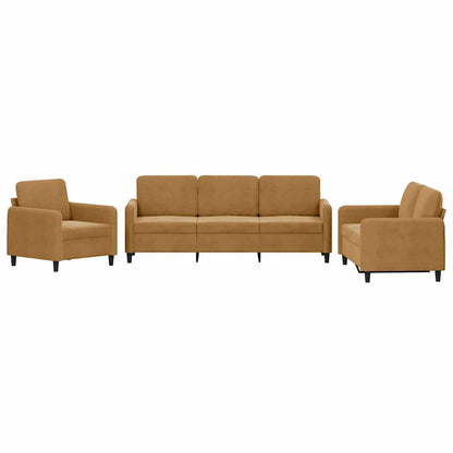 Set di Divani 3 pz Marrone in Velluto | homemem39