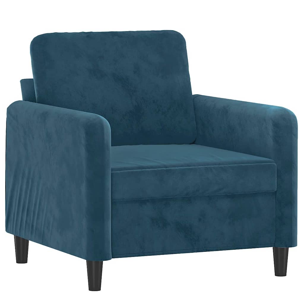 Set di Divani 3 pz Blu in Velluto | homemem39