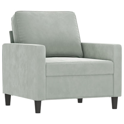 Set di Divani 4 pz Grigio Chiaro in Velluto | homemem39