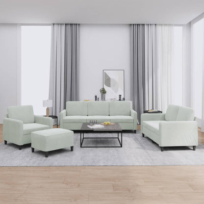 Set di Divani 4 pz Grigio Chiaro in Velluto | homemem39