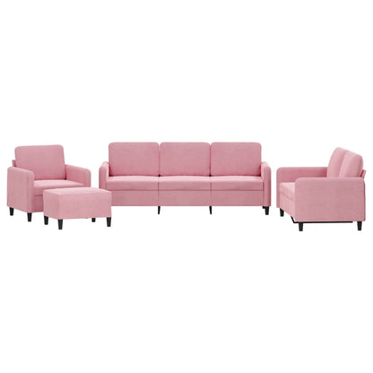 Set di Divani 4 pz Rosa in Velluto