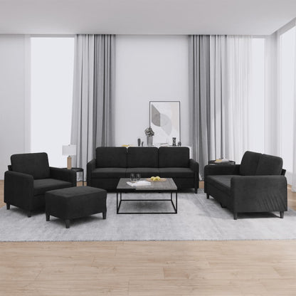Set di Divani 4 pz Nero in Velluto | homemem39