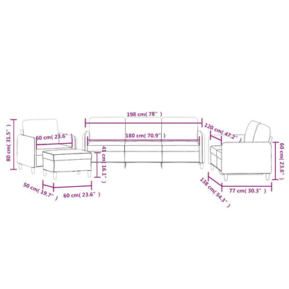 Set di Divani 4 pz Marrone in Velluto | homemem39
