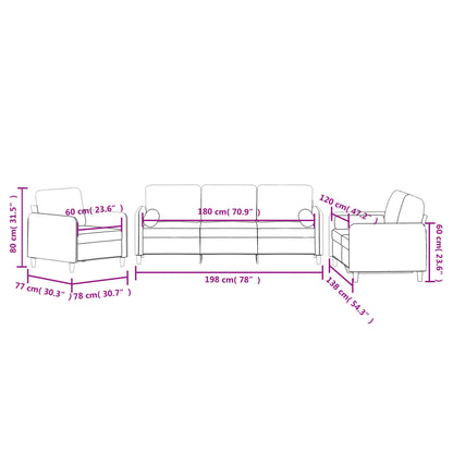 Set di Divani 3 pz con Cuscini Grigio Chiaro in Velluto - homemem39