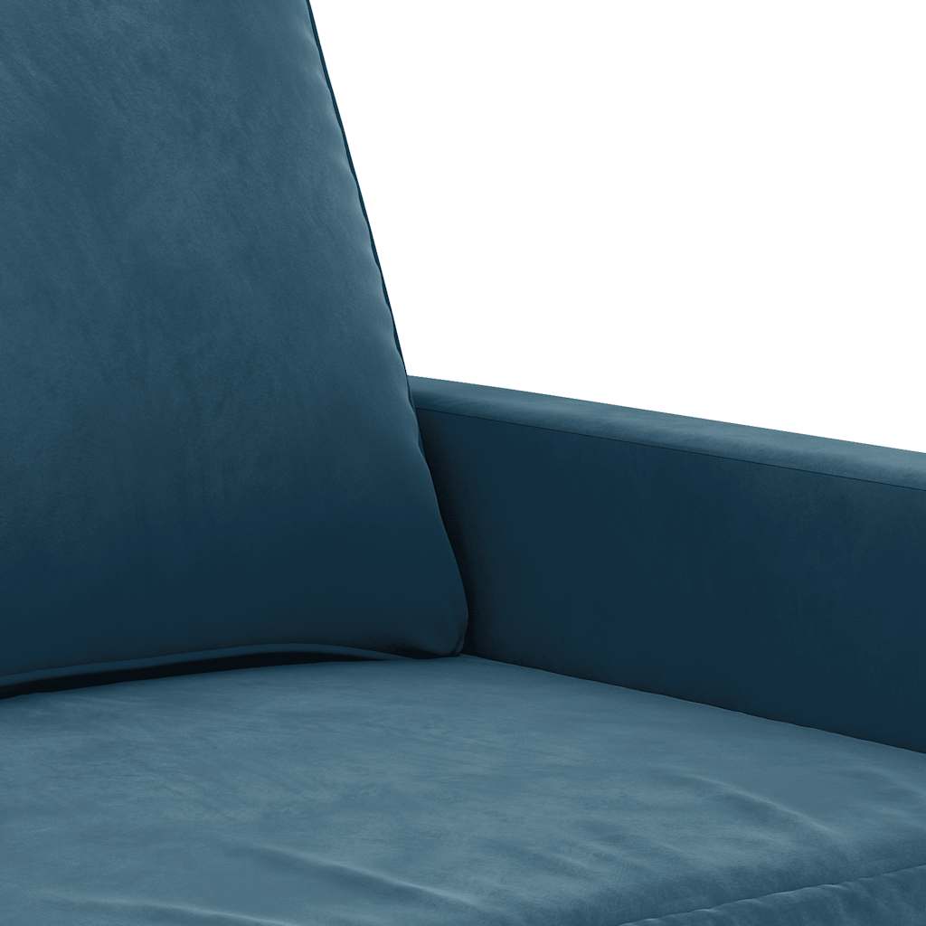 Set di Divani 3 pz con Cuscini Blu in Velluto | homemem39