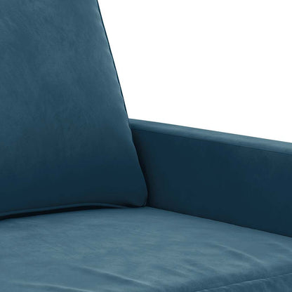 Set di Divani 3 pz con Cuscini Blu in Velluto | homemem39