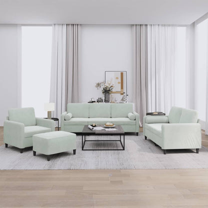 Set di Divani 4 pz con Cuscini Grigio Chiaro in Velluto | homemem39