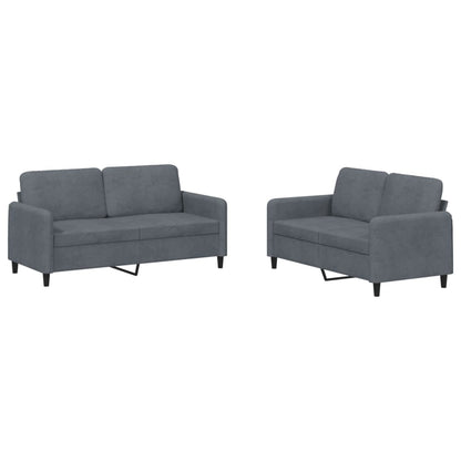 Set di Divani 2 pz Grigio Scuro in Velluto - homemem39