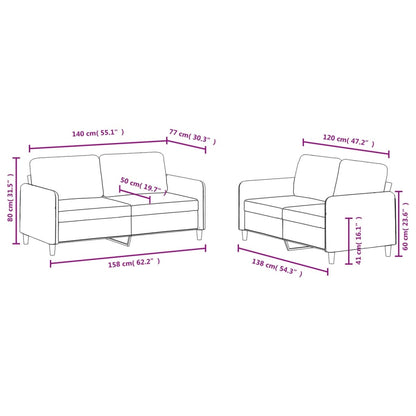 Set di Divani 2 pz Grigio Scuro in Velluto - homemem39