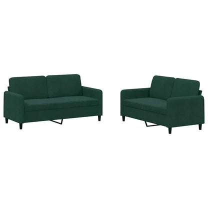 Set di Divani 2 pz Verde Scuro in Velluto | homemem39