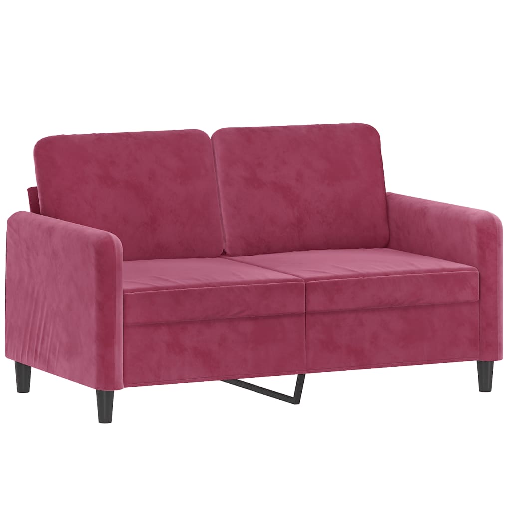 Set di Divani 2 pz Rosso Vino in Velluto | homemem39