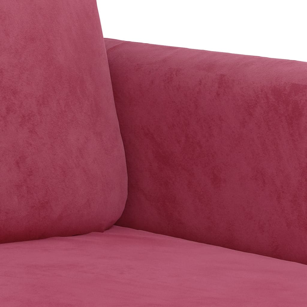 Set di Divani 2 pz Rosso Vino in Velluto | homemem39