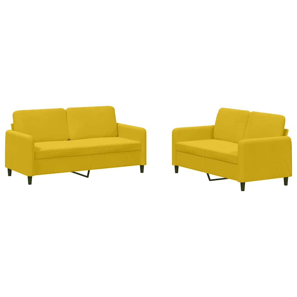Set di Divani 2 pz Giallo in Velluto | homemem39
