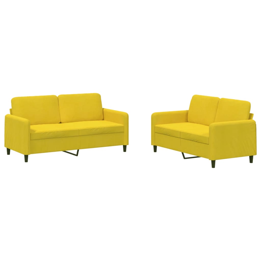 Set di Divani 2 pz Giallo in Velluto - homemem39
