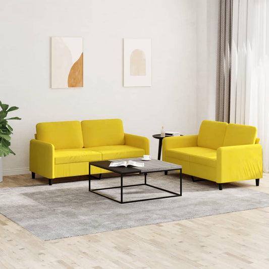 Set di Divani 2 pz Giallo in Velluto - homemem39
