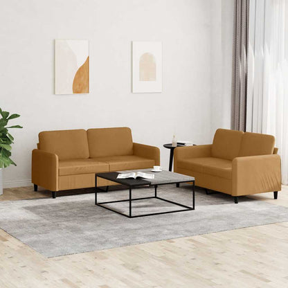 Set di Divani 2 pz Marrone in Velluto | homemem39