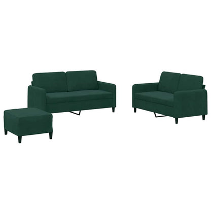 Set di Divani 3 pz Verde Scuro in Velluto | homemem39