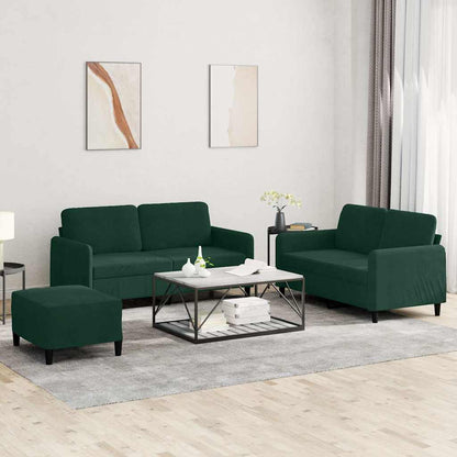 Set di Divani 3 pz Verde Scuro in Velluto | homemem39