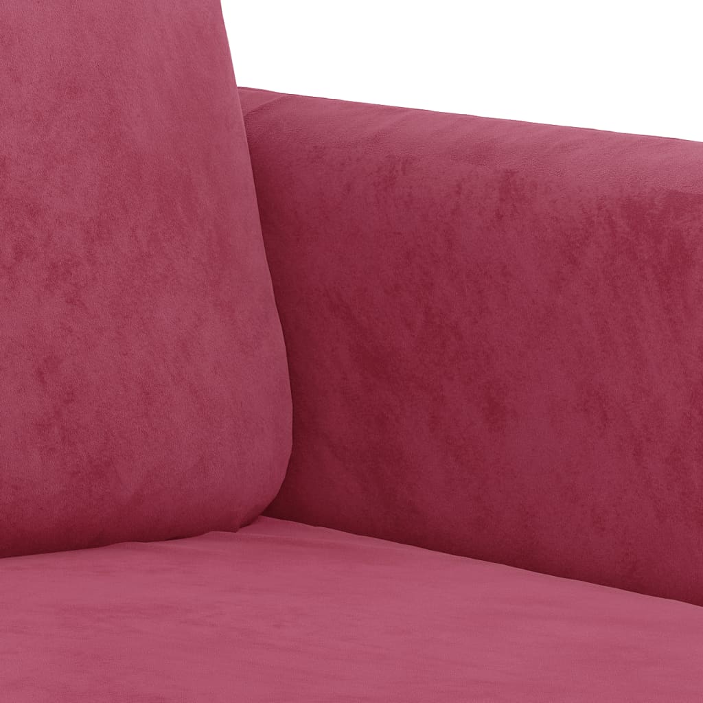 Set di Divani 3 pz Rosso Vino in Velluto | homemem39