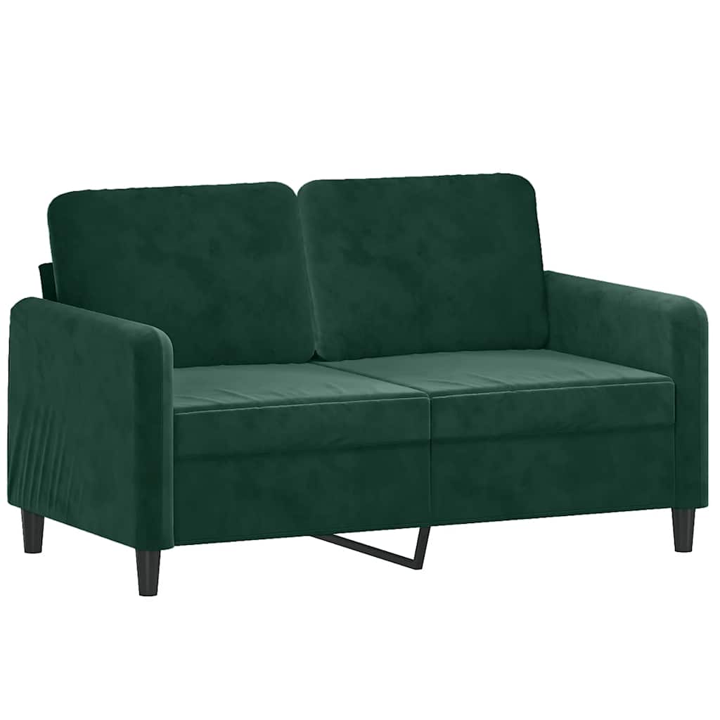 Set di Divani 3 pz con Cuscini Verde Scuro in Velluto | homemem39