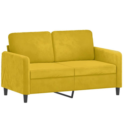 Set di Divani 3 pz con Cuscini Giallo in Velluto | homemem39