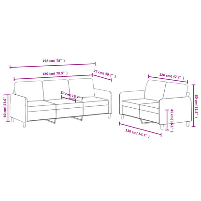 Set di Divani 2 pz Rosa in Velluto - homemem39