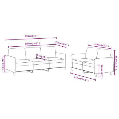Set di Divani 2 pz Nero in Velluto | homemem39