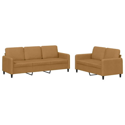 Set di Divani 2 pz Marrone in Velluto | homemem39