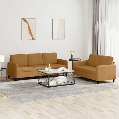 Set di Divani 2 pz Marrone in Velluto | homemem39