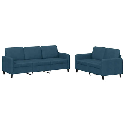 Set di Divani 2 pz Blu in Velluto | homemem39
