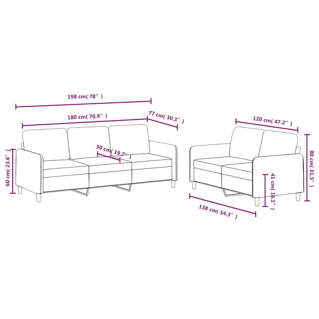 Set di Divani 2 pz Blu in Velluto | homemem39