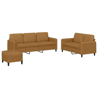 Set di Divani 3 pz Marrone in Velluto | homemem39