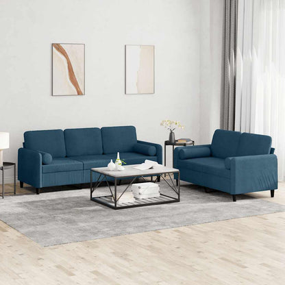 Set di Divani 2 pz con Cuscini Blu in Velluto | homemem39