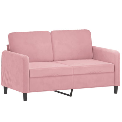 Set di Divani 3 pz con Cuscini Rosa in Velluto