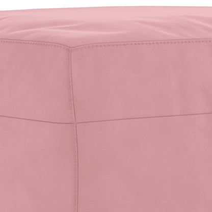 Set di Divani 3 pz con Cuscini Rosa in Velluto