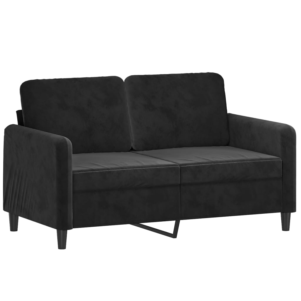 Set di Divani 3 pz con Cuscini Nero in Velluto | homemem39