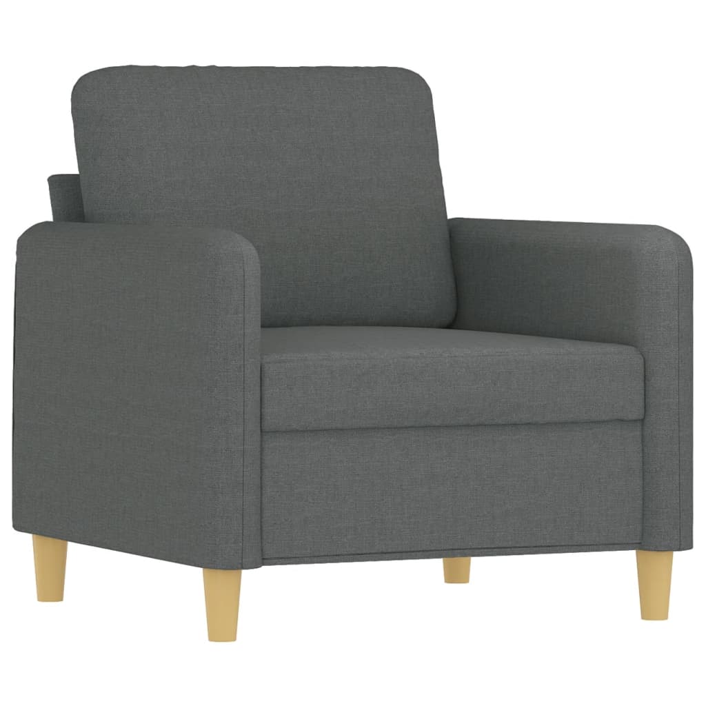 Set di Divani 3 pz con Cuscini Grigio Scuro in Tessuto | homemem39