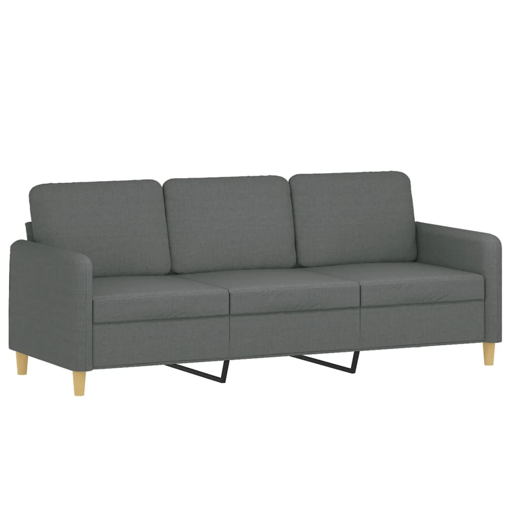Set di Divani 3 pz con Cuscini Grigio Scuro in Tessuto | homemem39