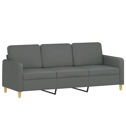 Set di Divani 3 pz con Cuscini Grigio Scuro in Tessuto | homemem39