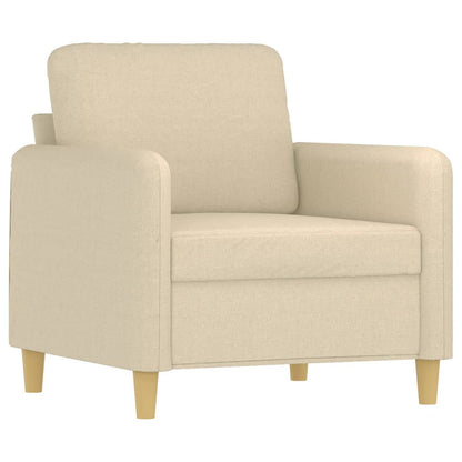 Set di Divani 3 pz con Cuscini Crema in Tessuto